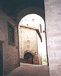 Gubbio. The lane - Via Ducale (to the right of the door) along which Romeo came up 