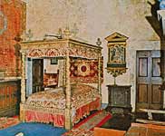 Palazzo Piccolomini. The real interior of  the former bedroom of Pio II